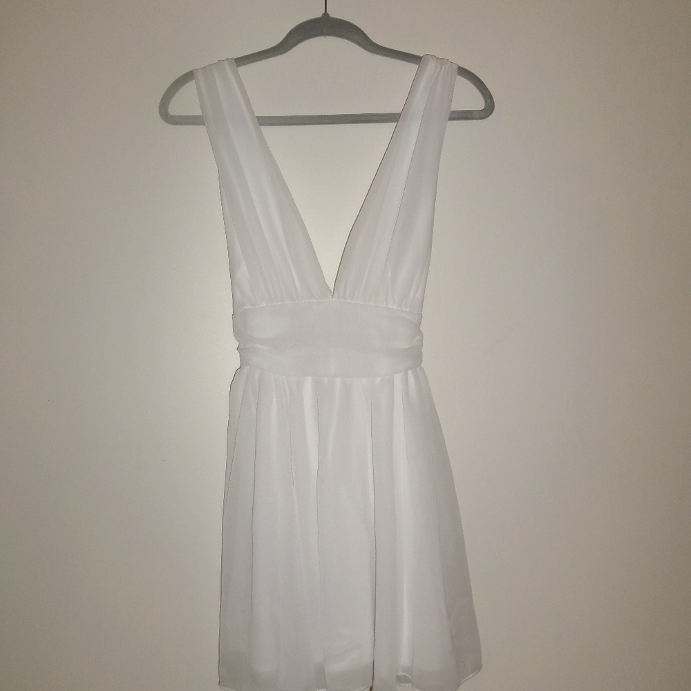 White graduation mini dress